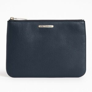 NWOT Rebecca Minkoff Black Leather Cosmetic Bag/Clutch.